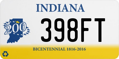 IN license plate 398FT