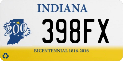 IN license plate 398FX