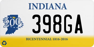 IN license plate 398GA