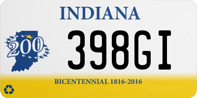 IN license plate 398GI