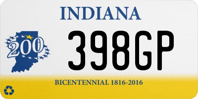 IN license plate 398GP