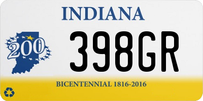 IN license plate 398GR