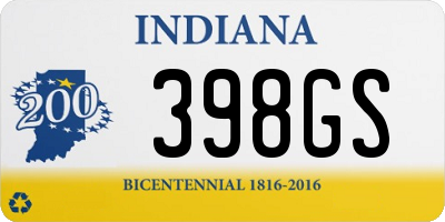 IN license plate 398GS