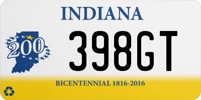 IN license plate 398GT