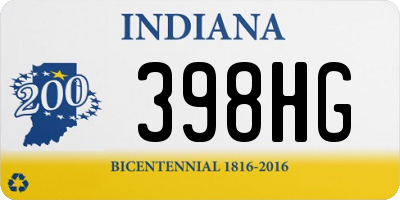 IN license plate 398HG