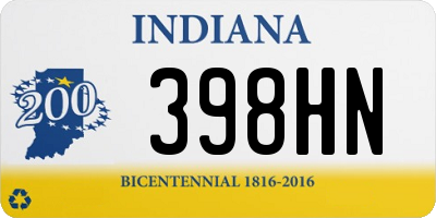 IN license plate 398HN