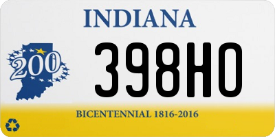 IN license plate 398HO