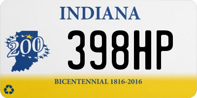 IN license plate 398HP