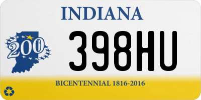 IN license plate 398HU