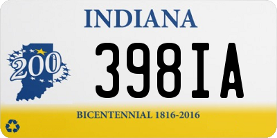 IN license plate 398IA