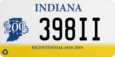 IN license plate 398II