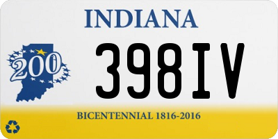 IN license plate 398IV