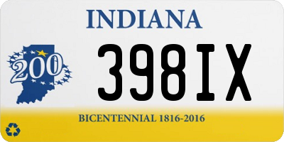 IN license plate 398IX