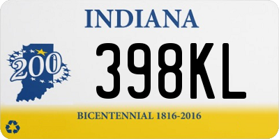 IN license plate 398KL