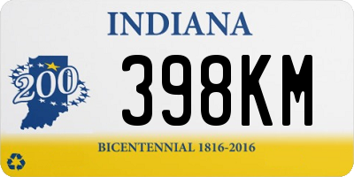 IN license plate 398KM