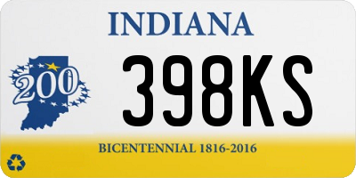 IN license plate 398KS