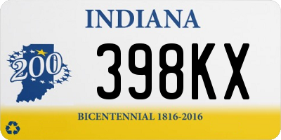 IN license plate 398KX