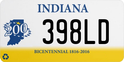 IN license plate 398LD