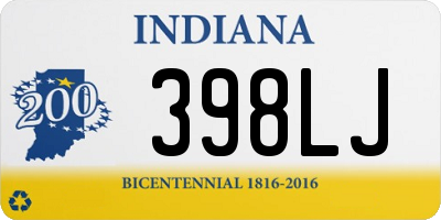 IN license plate 398LJ