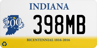 IN license plate 398MB
