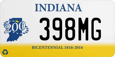 IN license plate 398MG