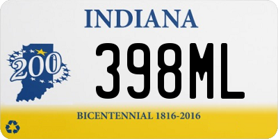 IN license plate 398ML