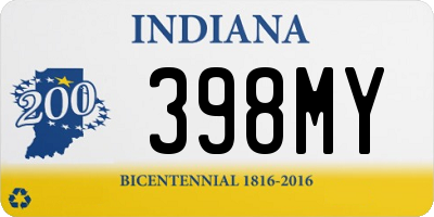 IN license plate 398MY