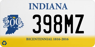 IN license plate 398MZ