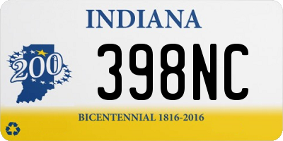 IN license plate 398NC