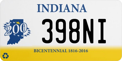 IN license plate 398NI