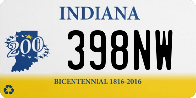 IN license plate 398NW