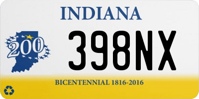 IN license plate 398NX