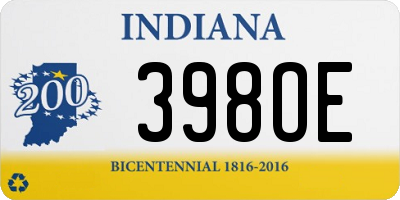 IN license plate 398OE