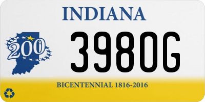 IN license plate 398OG