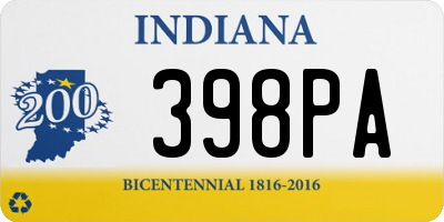 IN license plate 398PA