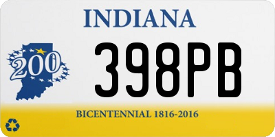 IN license plate 398PB