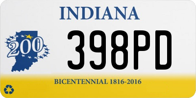 IN license plate 398PD