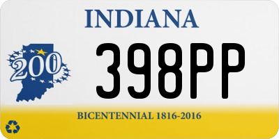 IN license plate 398PP