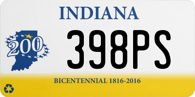 IN license plate 398PS