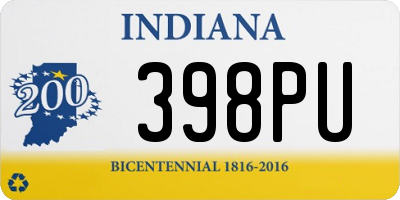IN license plate 398PU