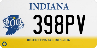 IN license plate 398PV