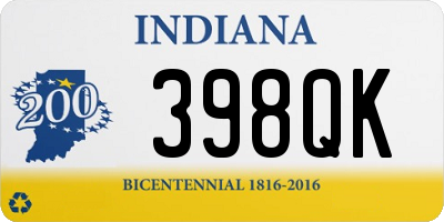 IN license plate 398QK