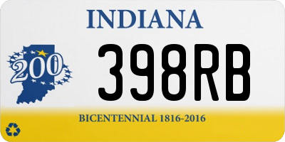 IN license plate 398RB