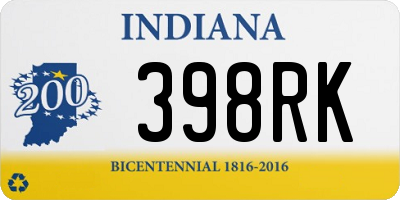 IN license plate 398RK