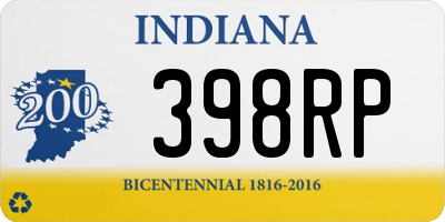 IN license plate 398RP