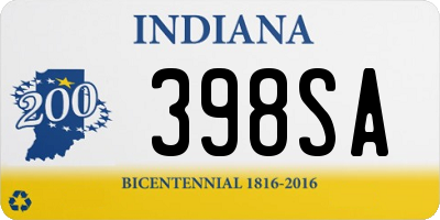 IN license plate 398SA