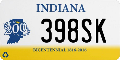 IN license plate 398SK