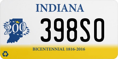 IN license plate 398SO