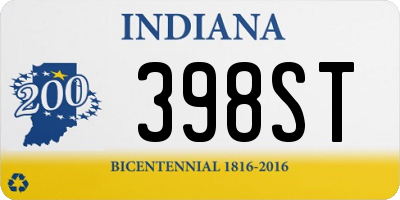 IN license plate 398ST