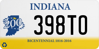 IN license plate 398TO